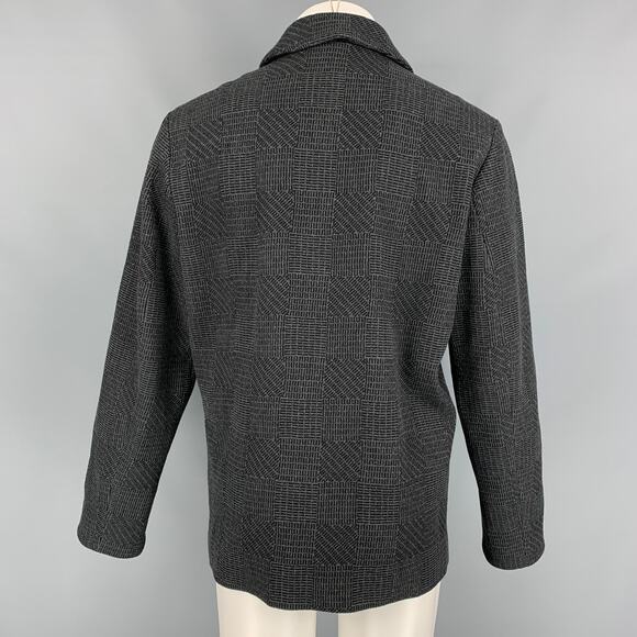 CALVIN KLEIN COLLECTION Size 38 Charcoal Black Textured Wool / Cashmere Jacket - Picture 4 of 7